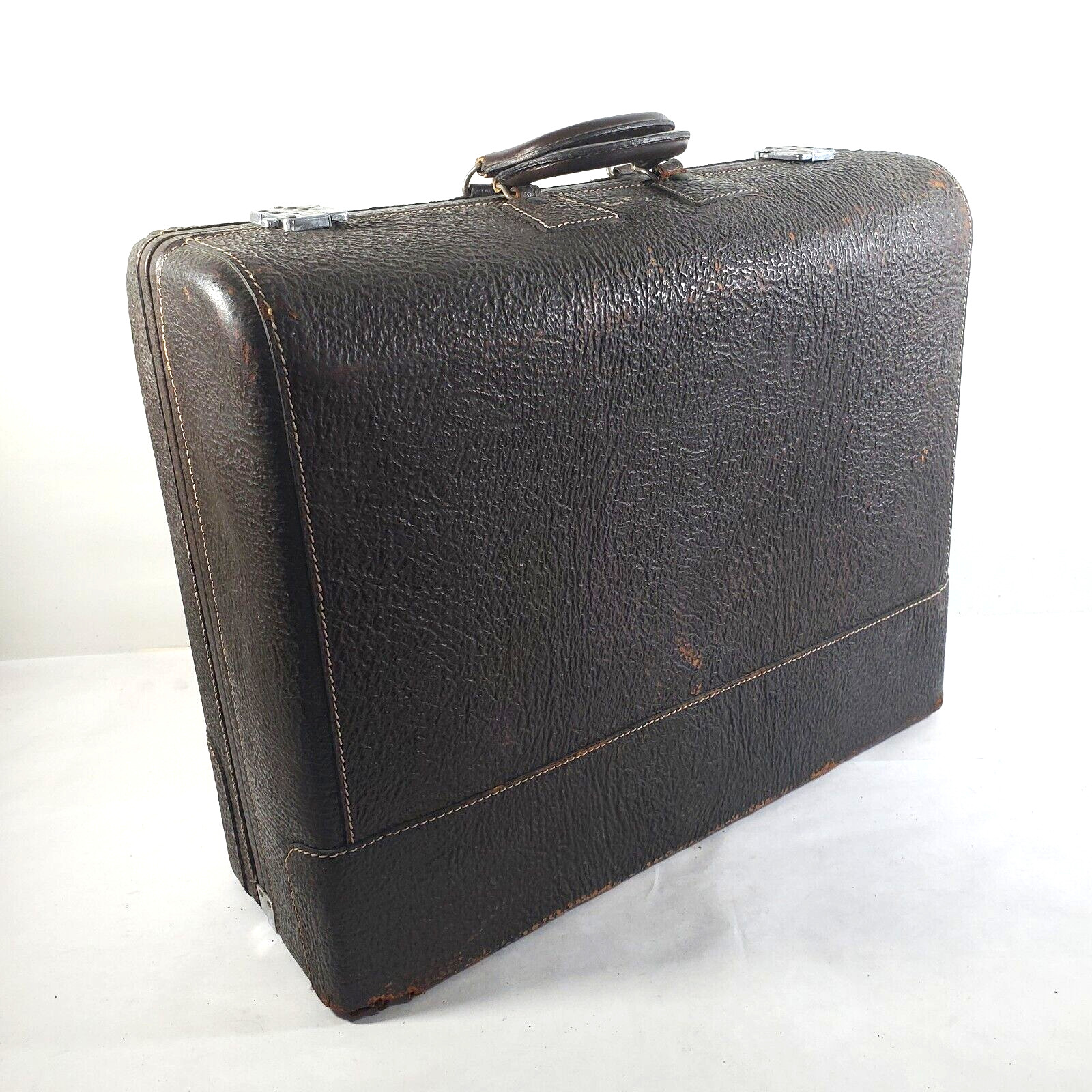 Vintage The Colonel Textured Hard Case Suitcase 24 x 17 x 8 Brown