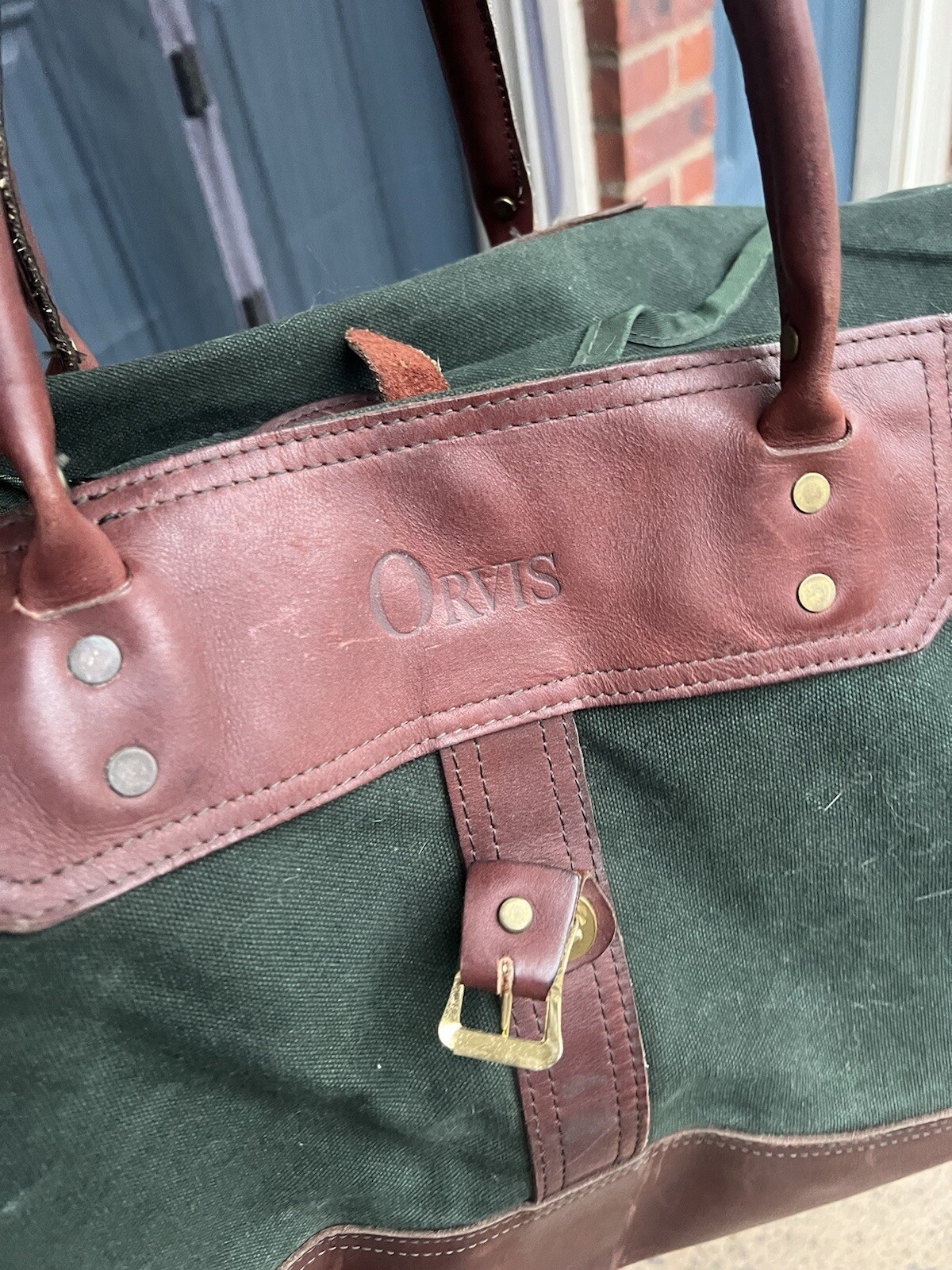 Orvis Canvas And Leather Duffle Bag Made In USA
