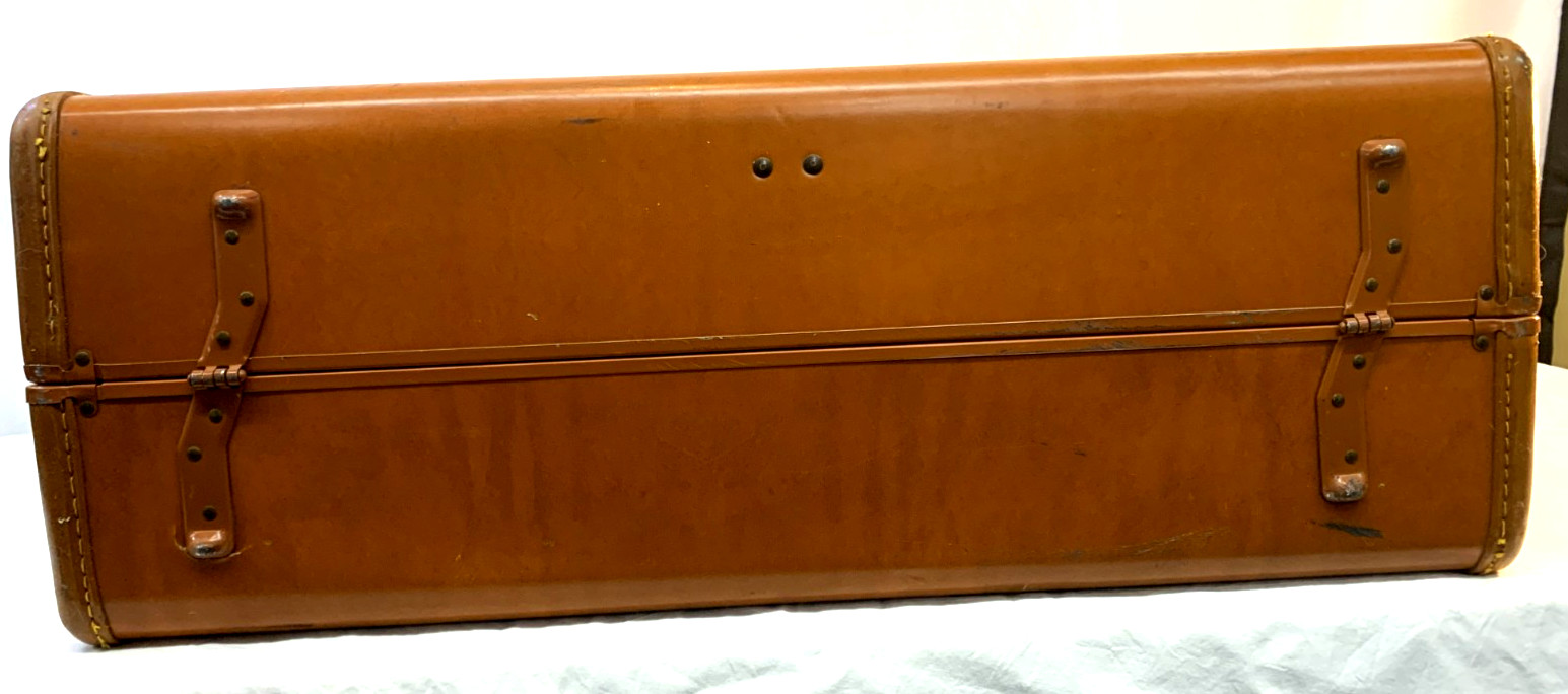 Vintage 1950’s SAMSONITE Style 4537 Large Brown Hard Shell Suitcase ~ No Key