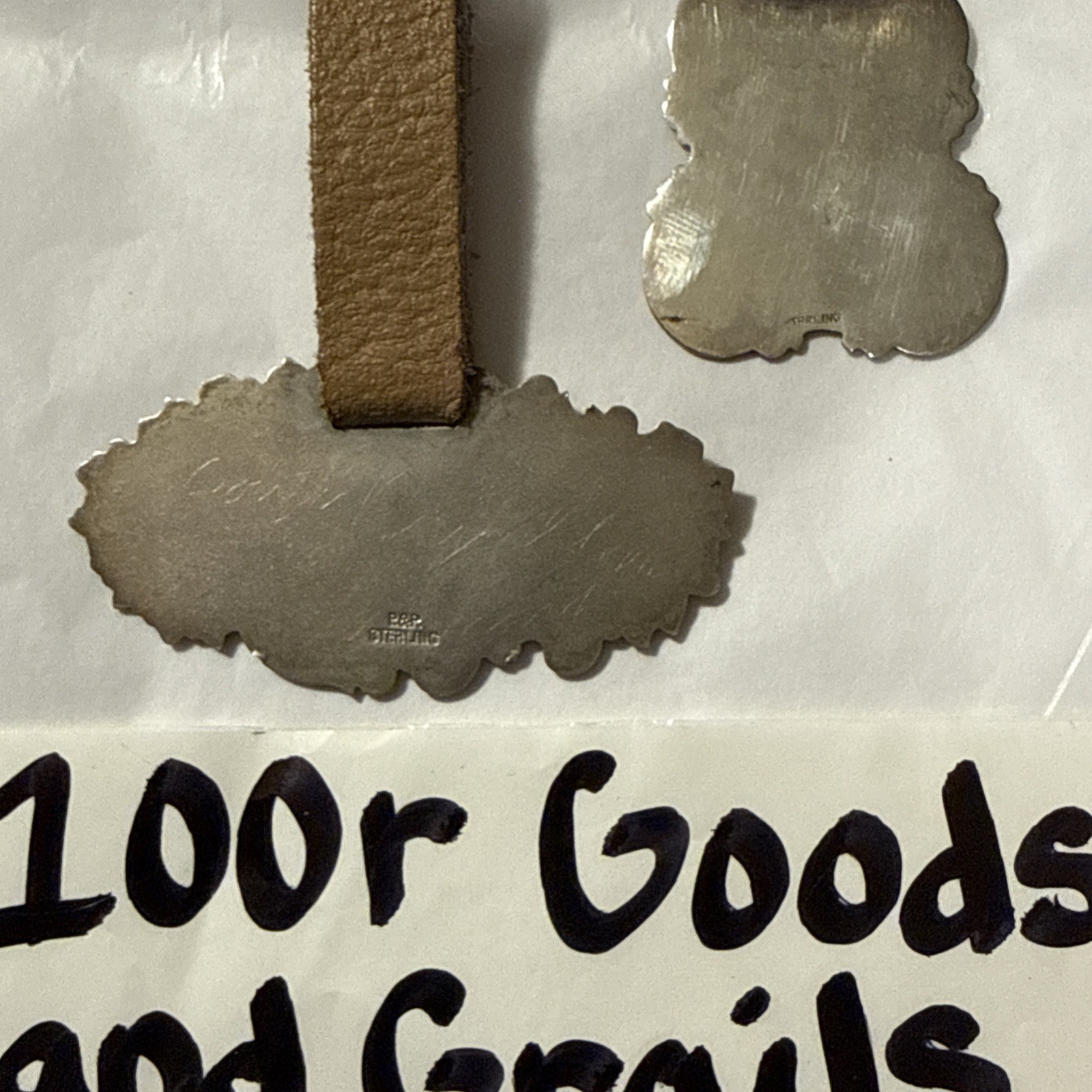 Vintage Sterling Silver Golf Bag / Luggage Tag Holders Set of 2 P&P 27 Grams
