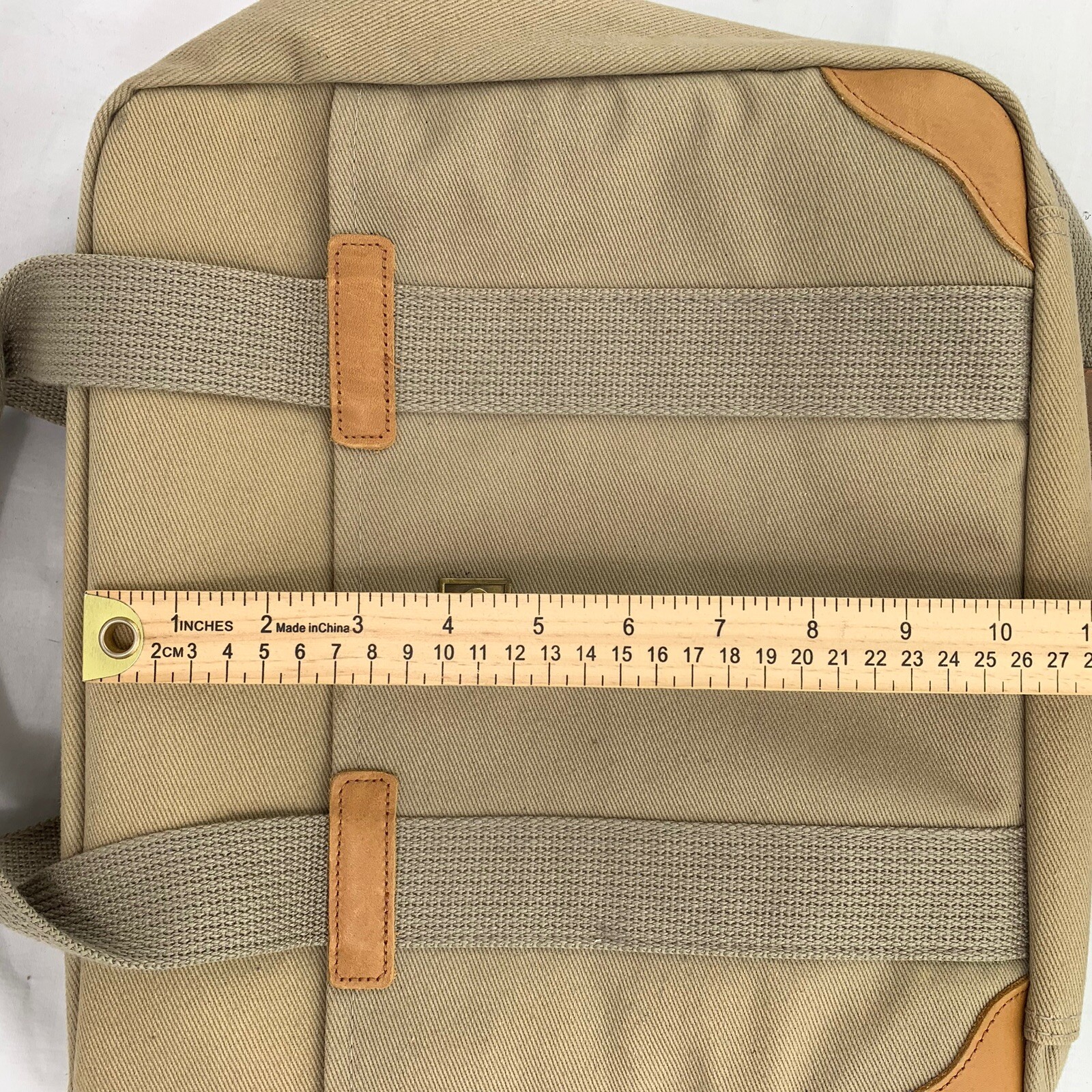 Vintage Hilton Honors Carry On Heavy Canvas Bag Small Overnight 12.5” Tan