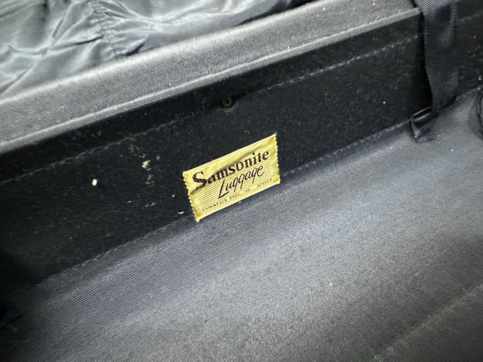 Vintage Samsonite Shwayder Bros Inc Blue Marble Luggage Suitcase Hard Shell