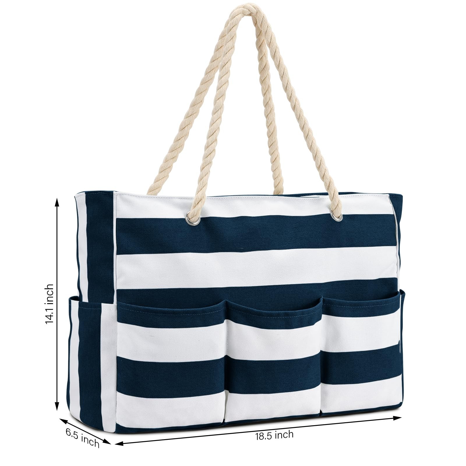 Oscaurt Beach Bags For Women Waterproof Sandproof Large Beach Tote Bag Canvas