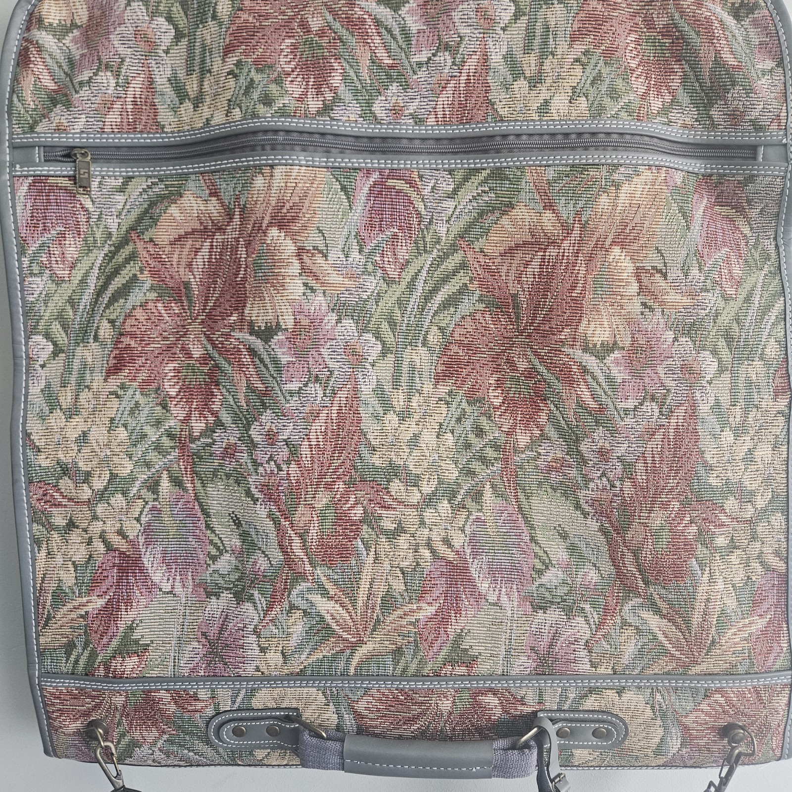 Vintage Leisure Wardrobe Travel Bag 80s Tapestry Carpet Bag Hangers Retro