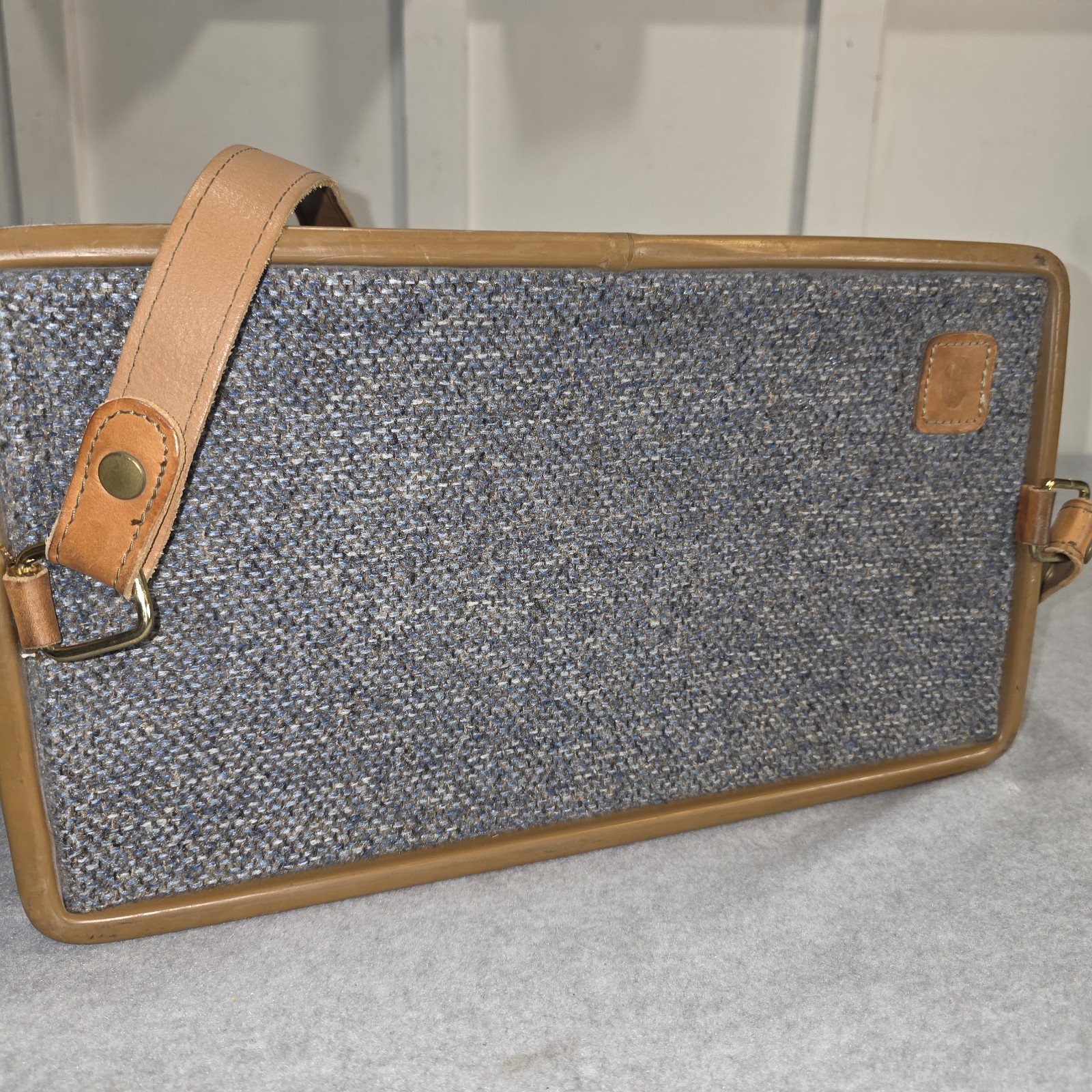 Hartmann Tweed & Belting Leather Train Case Vtg Luggage Make-Up Cosmetic Case