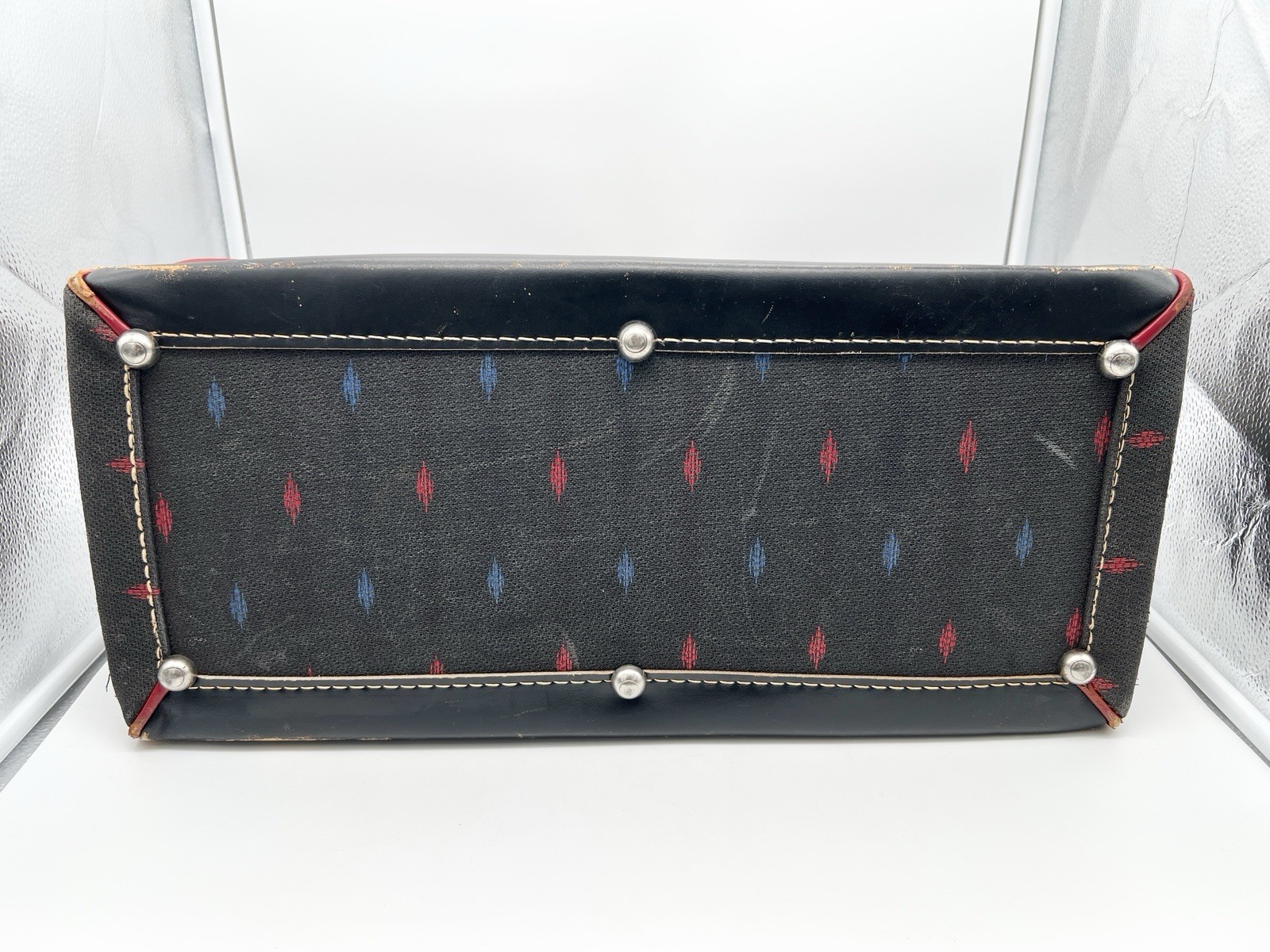 ​Vintage Mid-Century Tweed Suitcase Train Case Vanity Travel Bag Retro