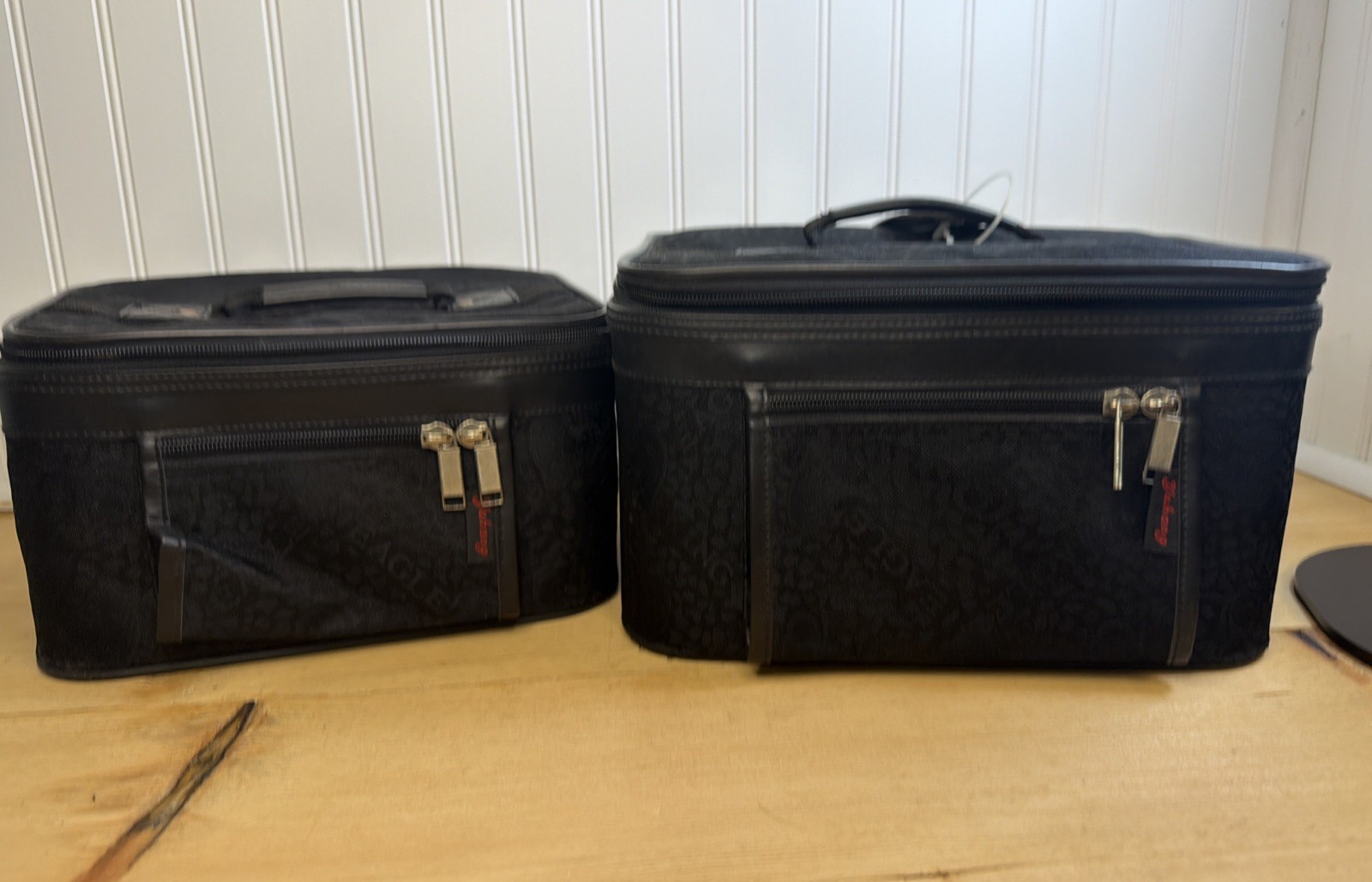 Yuhang Black Makeup Train Case Set Of 2 Cosmetic Travel Organizer