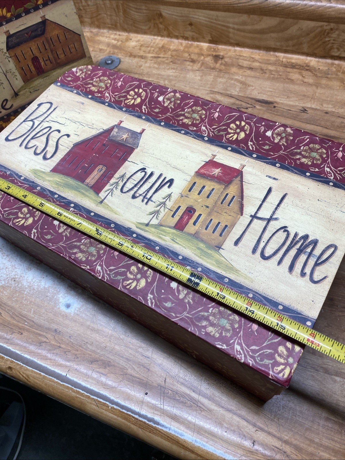 Paperboard Vintage Suitcase, Set of 3 Decorative Luggage, Bless our Home