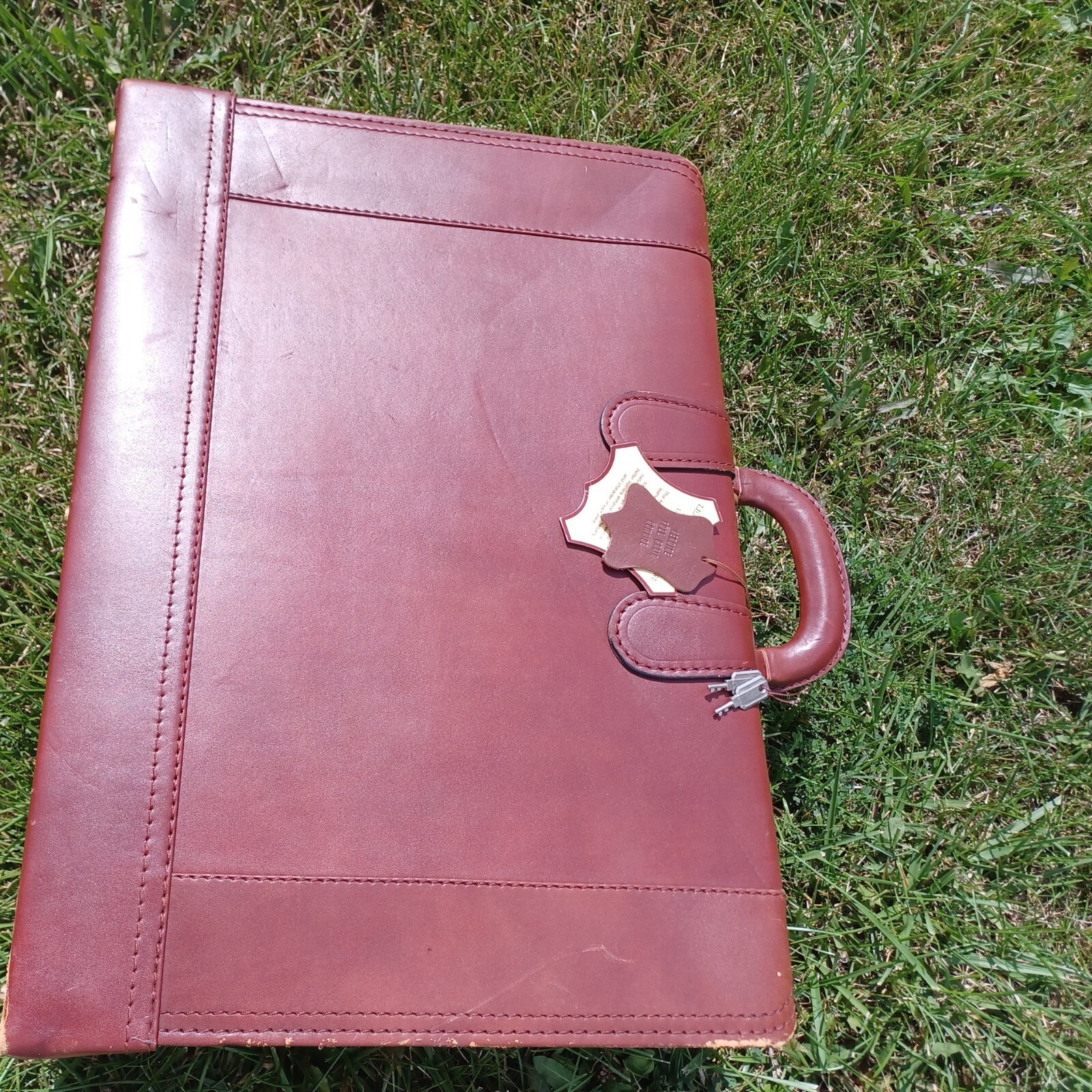 Vintage London Fog Leather Suitcase With Keys And Number Lock nwt