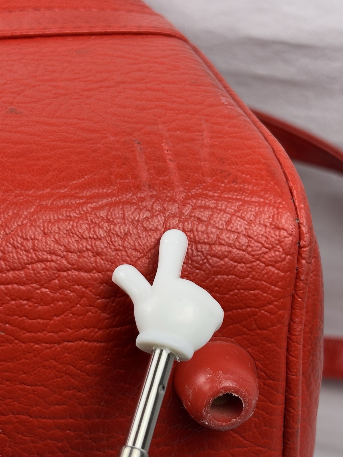 Vintage Sears Travel Tote Overnight Bag Zipper Lock No Keys Red