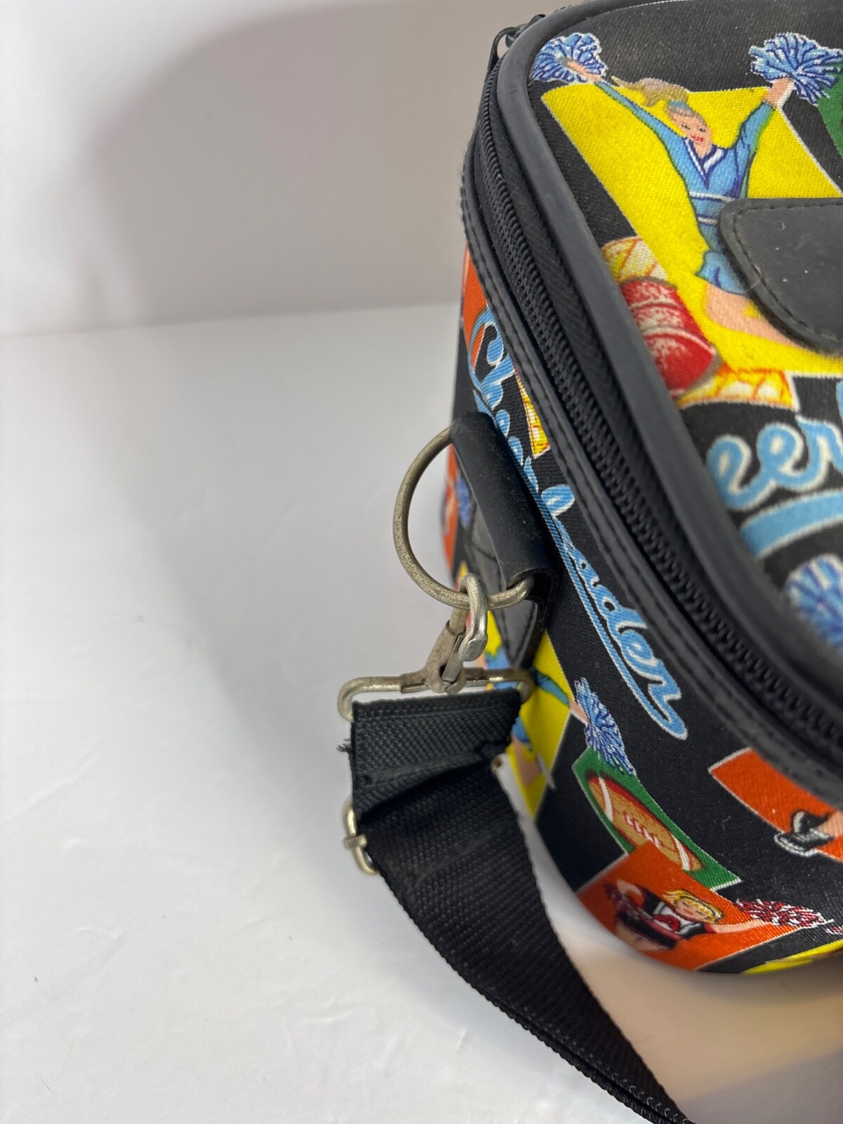 Vintage Y2K Cheerleader travel train cosmetic case zipper remove shoulder strap