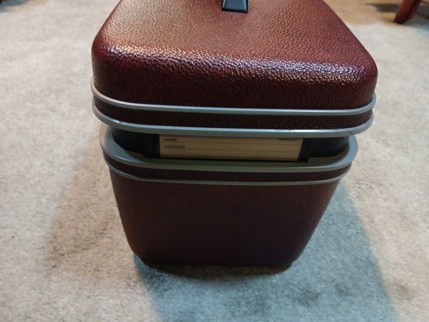 Vtg Samsonite Profile Beauty Train Case W/ Keys MakeUp Hardshell Luggage Maroon