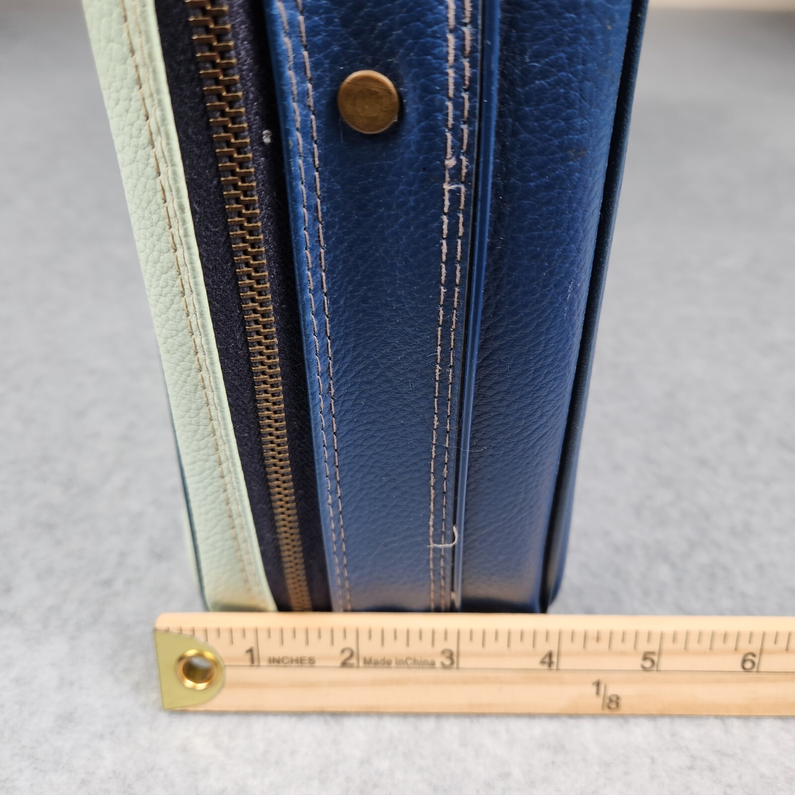 VTG Penguin Travelers New York Mini Suitcase Made in Japan Collectible Blue