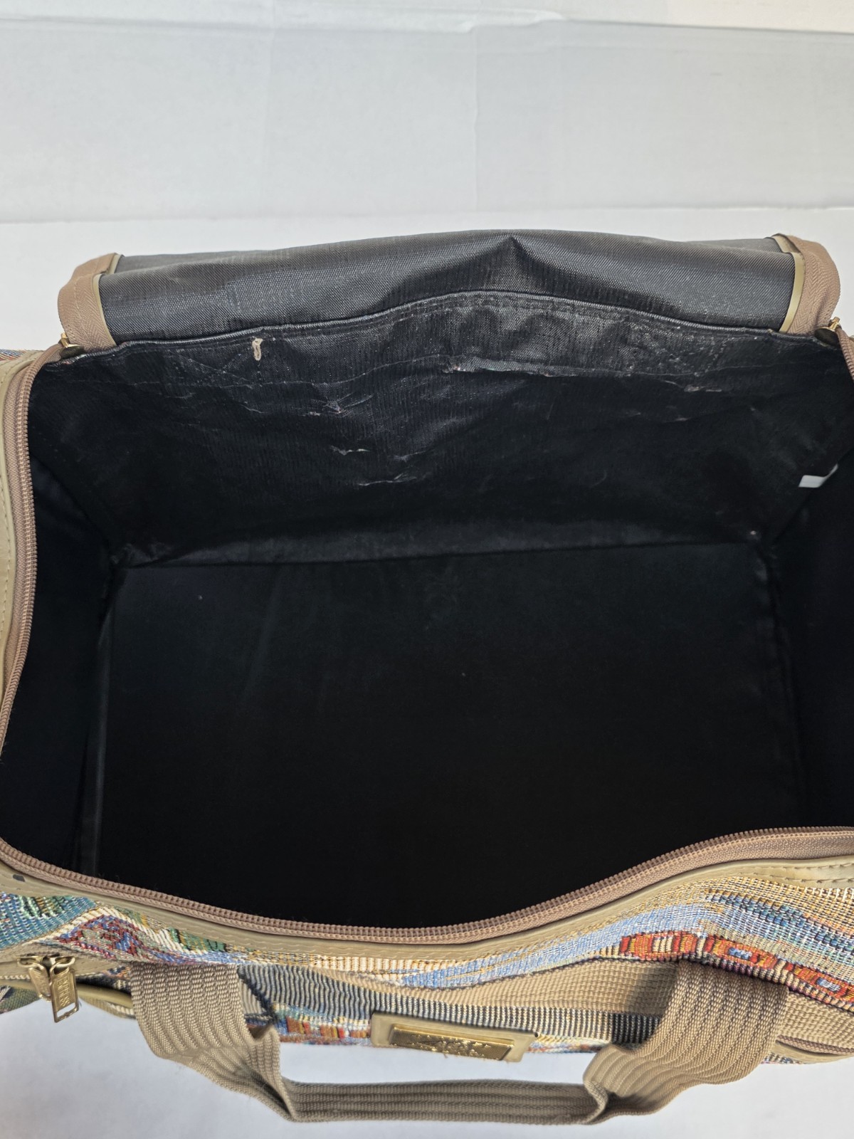 Vintage Pioneer Express Weekend Bag Route 66 Tapestry Duffel Carry On Travel.