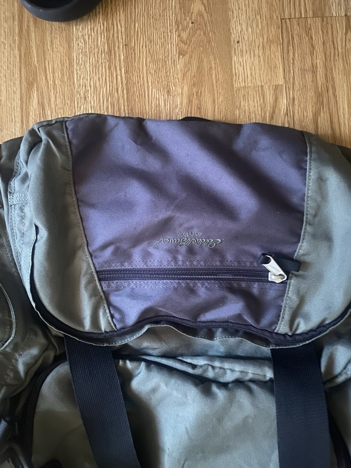 Eddie Bauer Duffel Bag Neutral Khaki Canvas, Weekender Preppy, 22x16x6