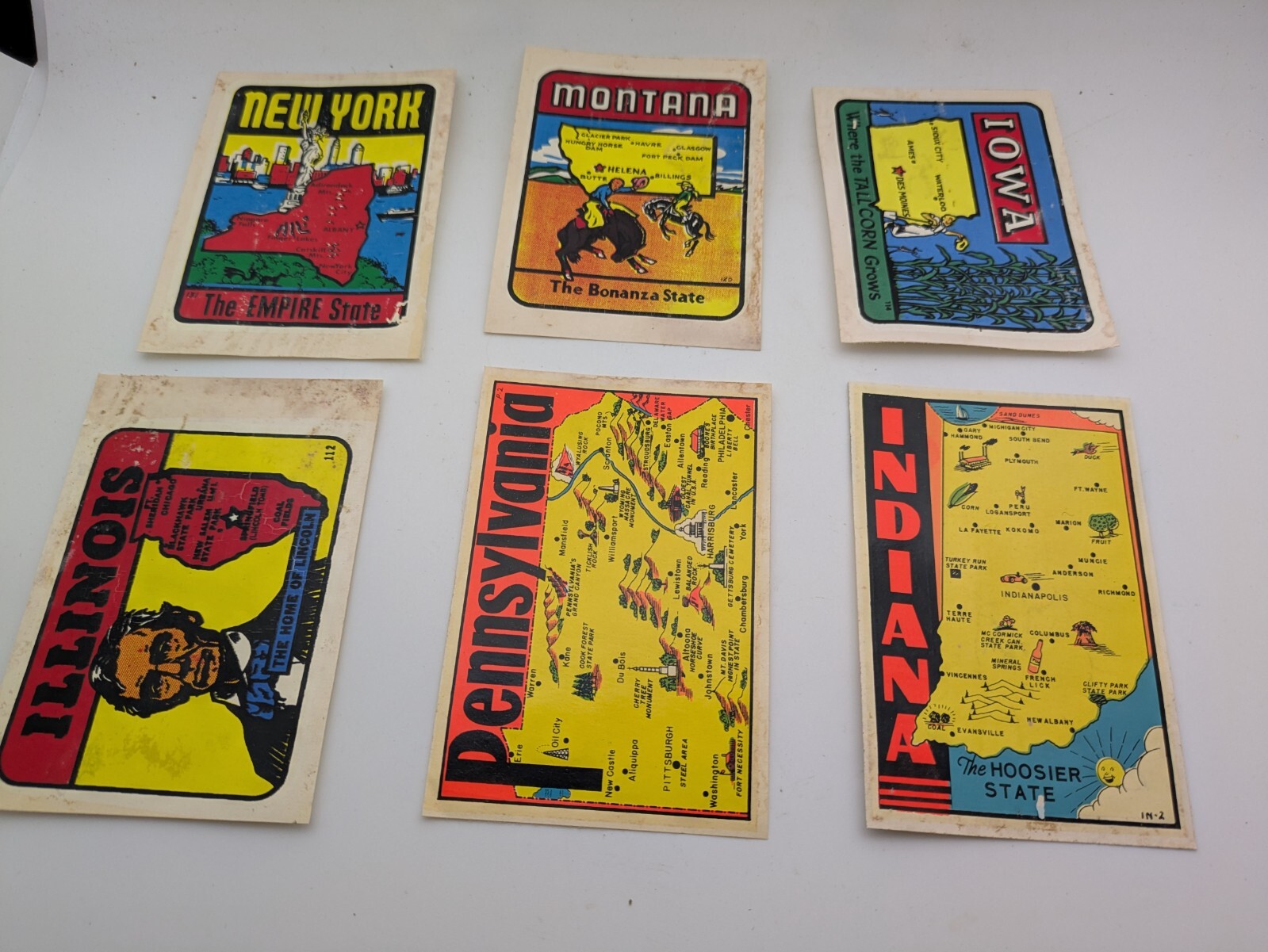 ANTIQUE 19540s-50s Set of 10 Luggage Labels