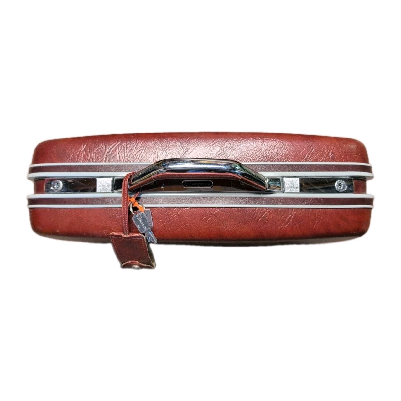 Vintage Samsonite Burgandy Hard Shell Suitcase With Keys 20x14x6
