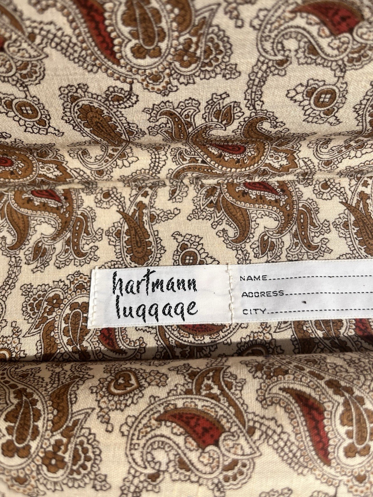 Vintage Hartmann Luggage Set Of 3 Belted Leather Paisley Lined Suitcases No Keys