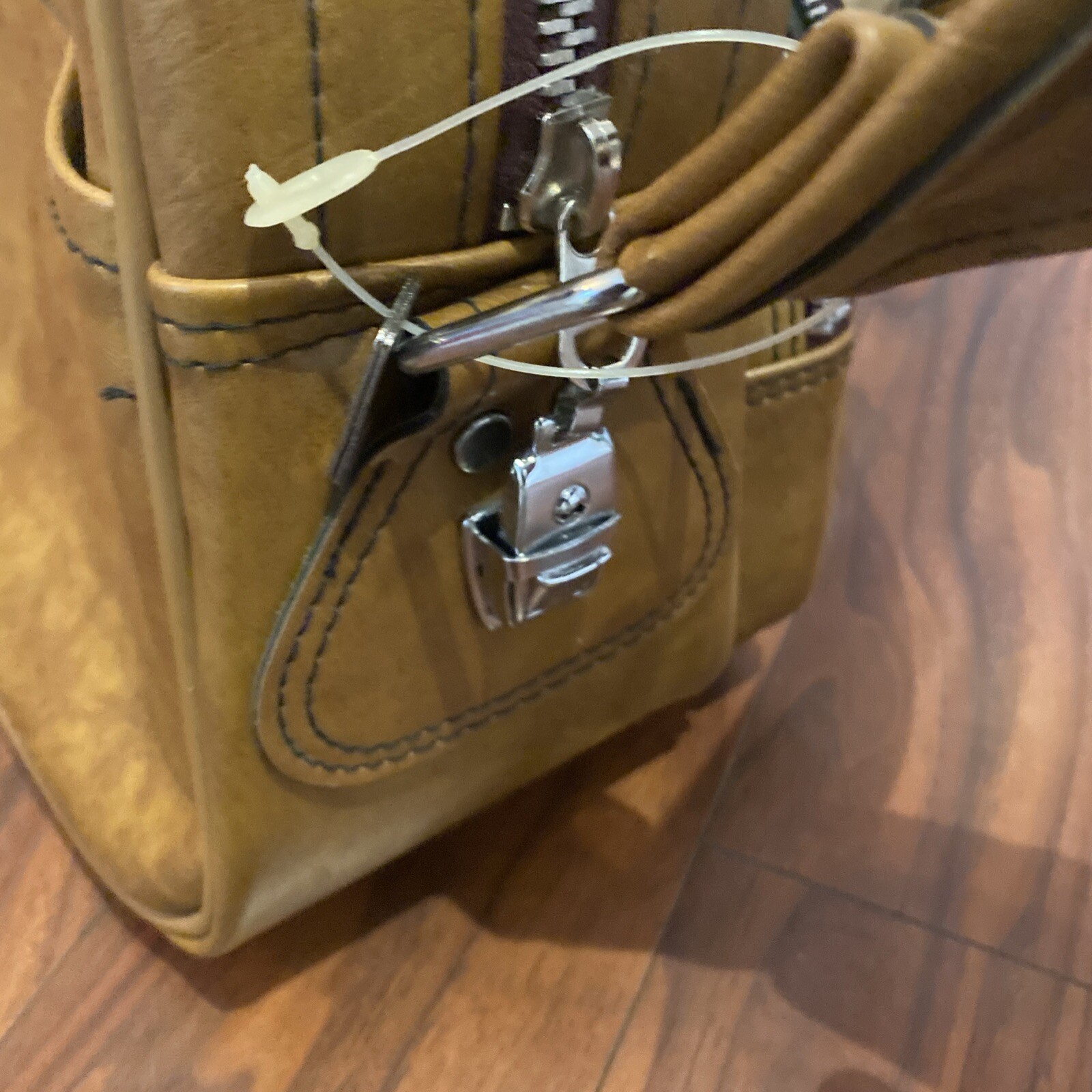 Airway Vintage Brown Leather Luggage Breifcase Carry-on With Lock And KEYS