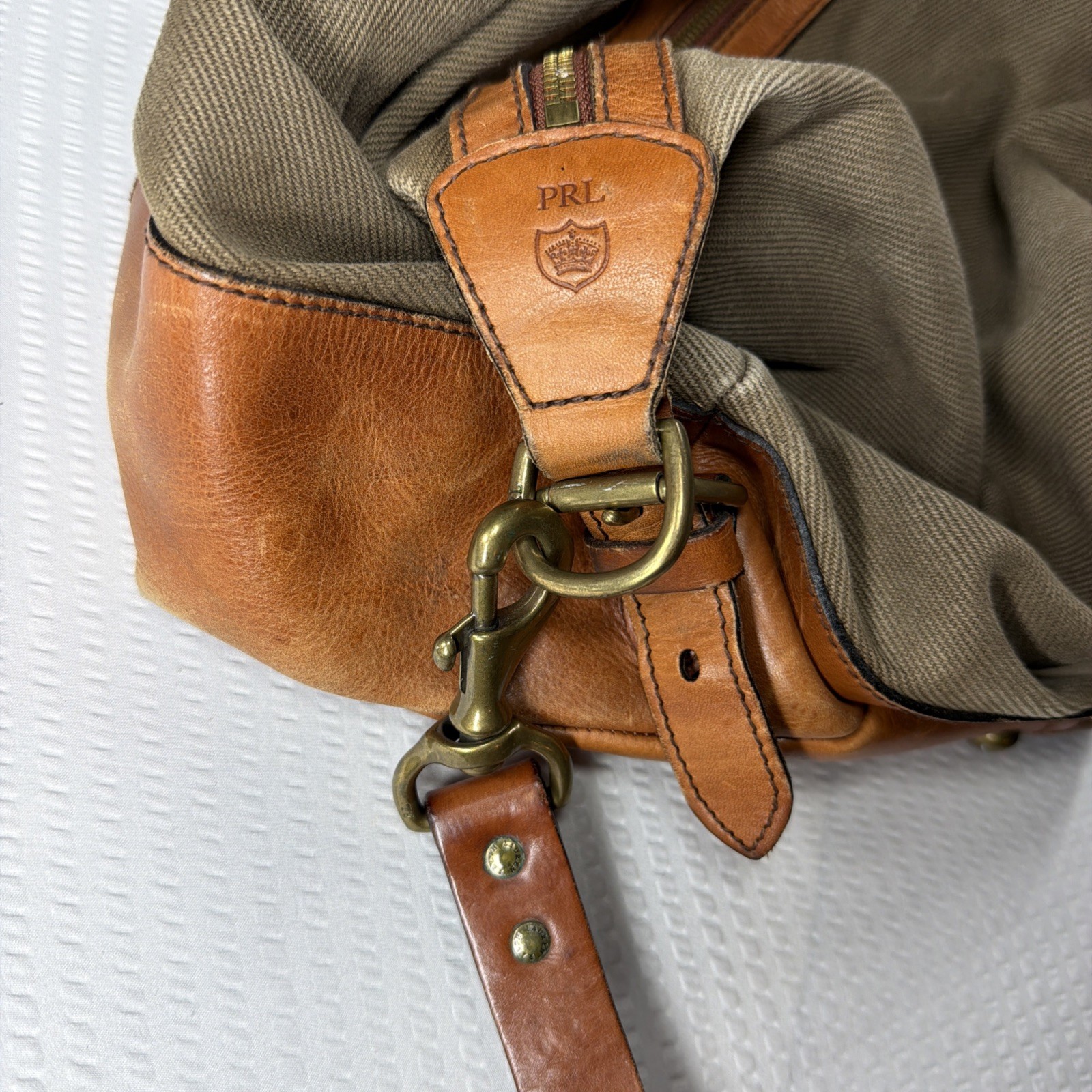 Vintage Polo Ralph Lauren Canvas Leather Weekender Safari Duffel Travel Bag XL