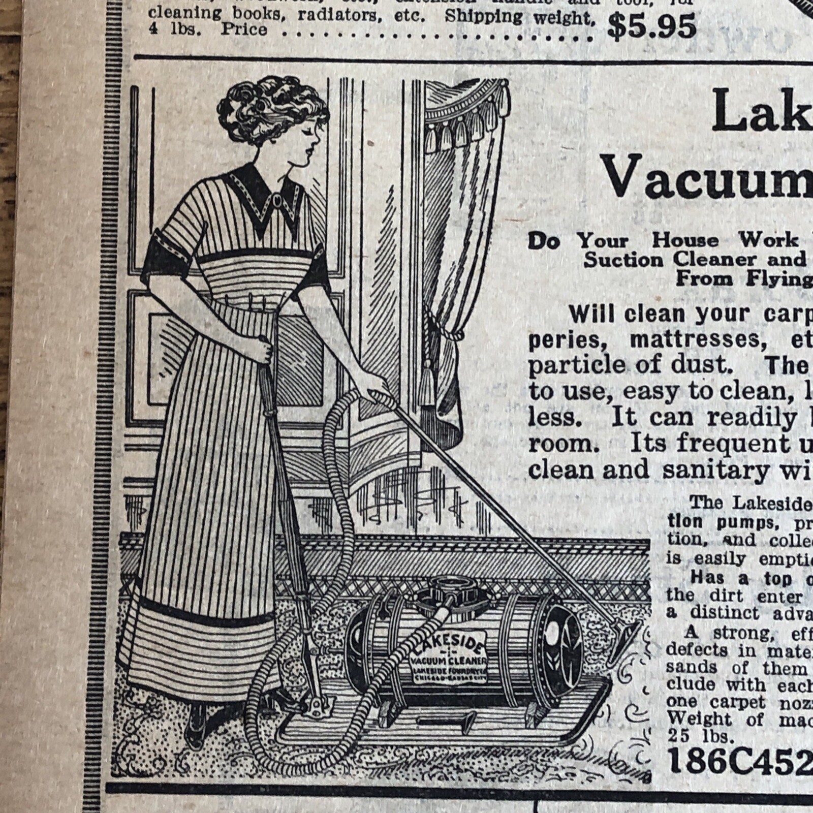 Antique 1913 Carpet Vacuum Sweeper & Soap Price Guide Picture Catalog Book Ad