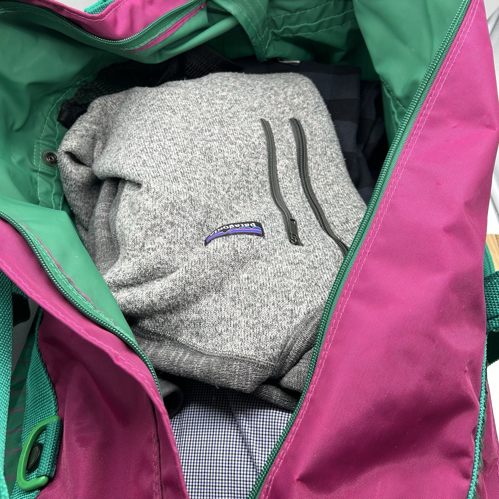 VTG 1991 Samsonite Sammies Luggage Duffle Bag Teal Green Pink Striped