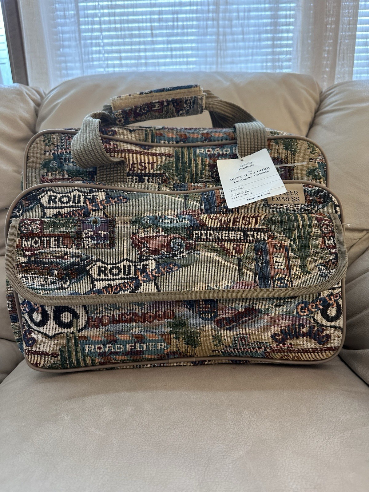 NWT Pioneer Express Don’t Route 66 Vintage Small Duffle Bag Travel Luggage New