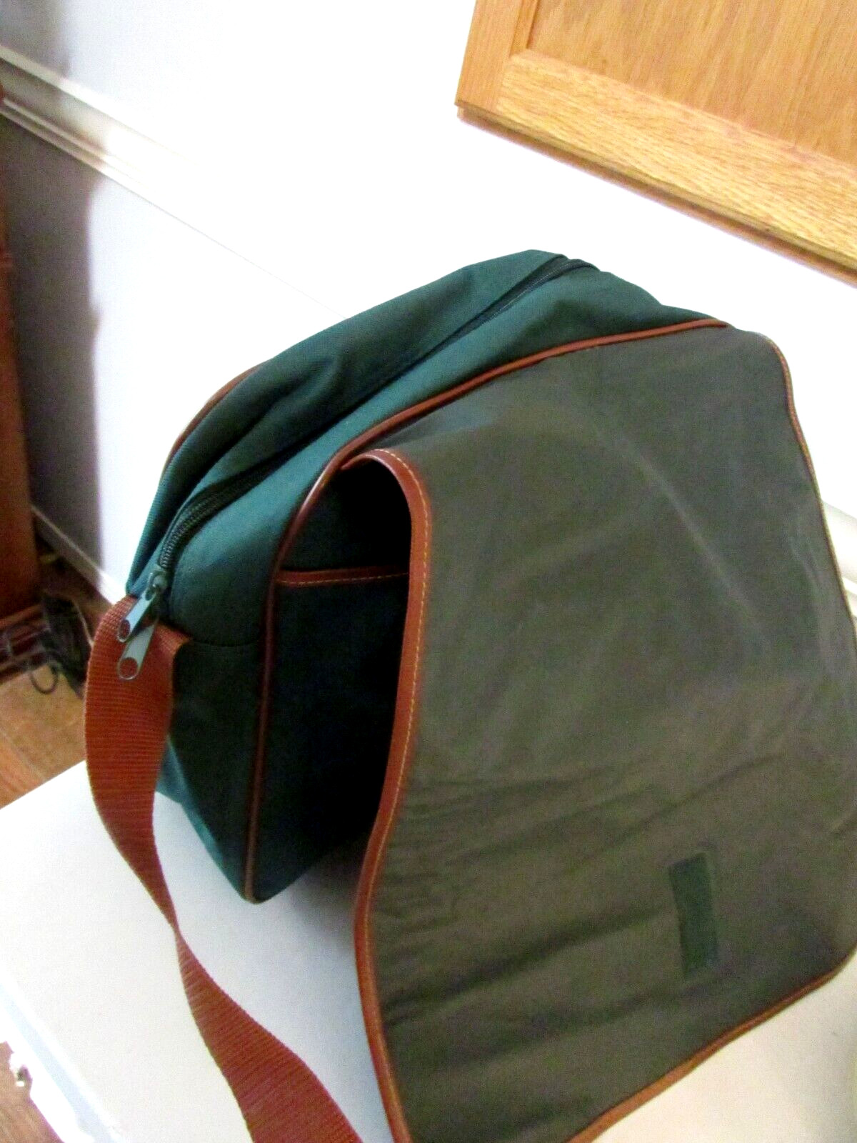 Vtg Ralph Lauren Polo Fragrances Large Green Canvas Shoulder Messenger Bag