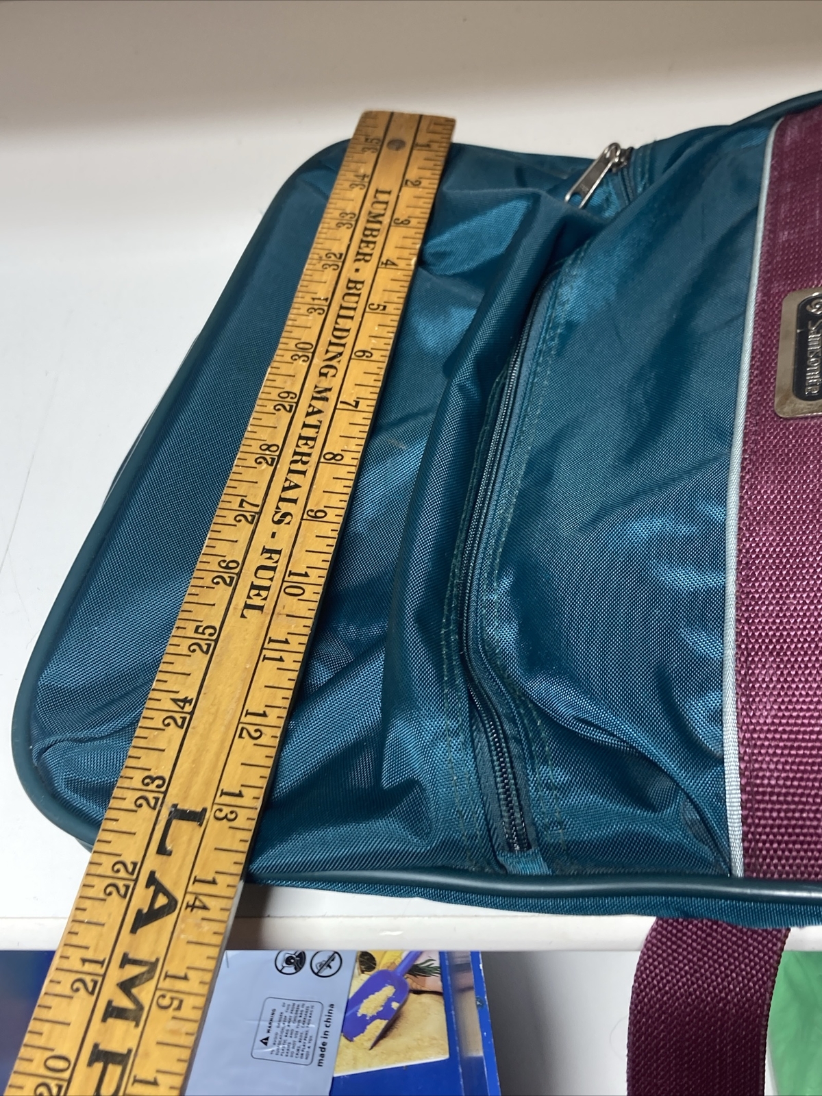 Vtg 1987 Samsonite Carrypak 37 CarryOn Shoulder Bag Messenger Diaper Teal Purple