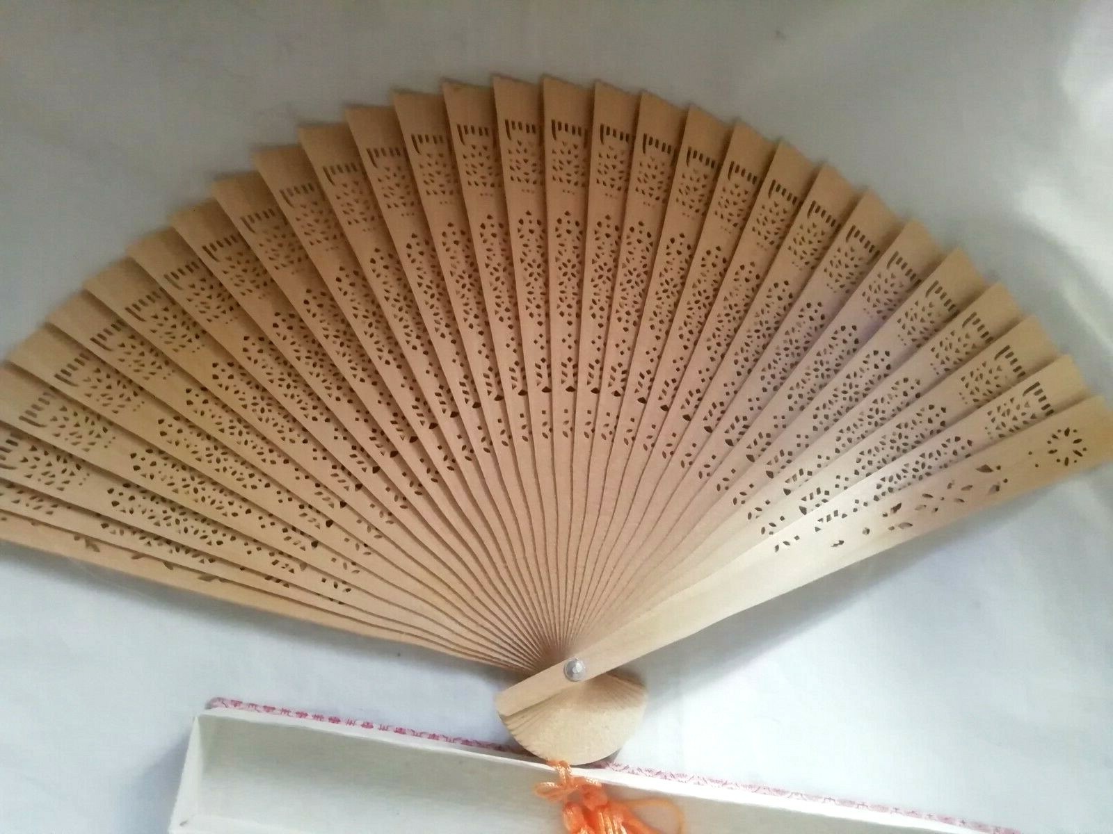 Typical Spanish Fan Wood Salmon Tassel New Size 23X40 Cm Christmas Gift