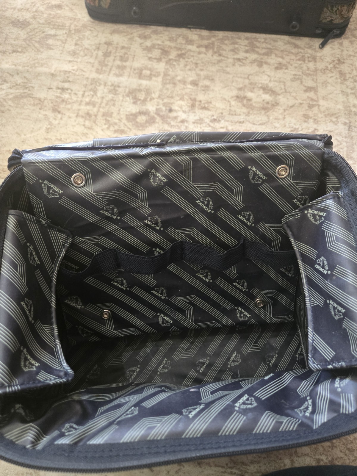 Luggage Jordache 3 Piece Set Gray Floral Travel Bags Vintage 80s Grannycore