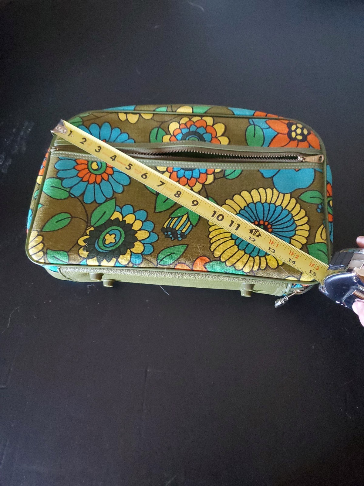 Vtg Bantam Mini Suitcase Overnight Carry-on Retro Floral Hippie Boho Has Key