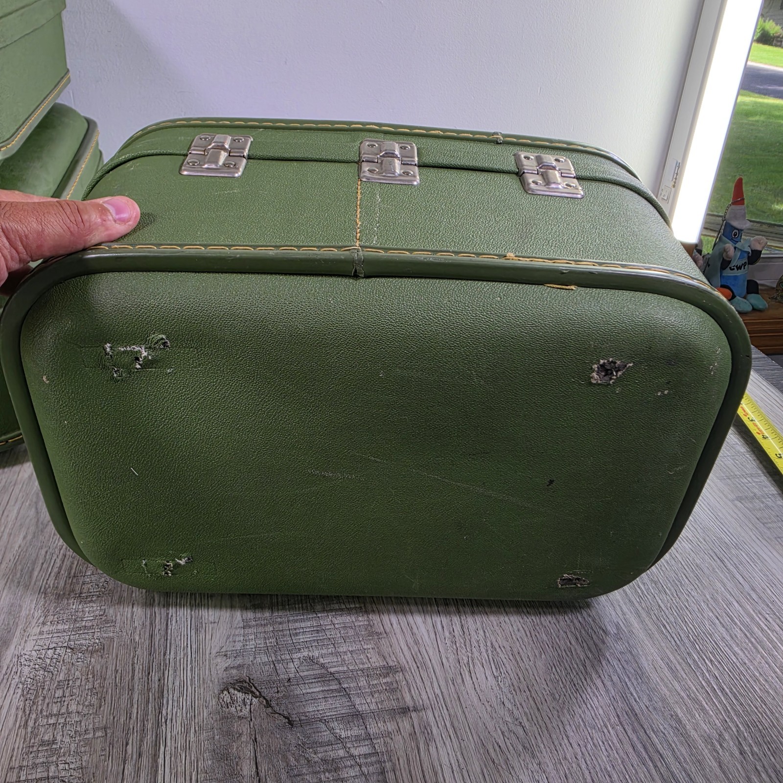 Vintage 1960s Trojan Luggage Set – Avocado Green – 3 pc – USA Made Hard Shell