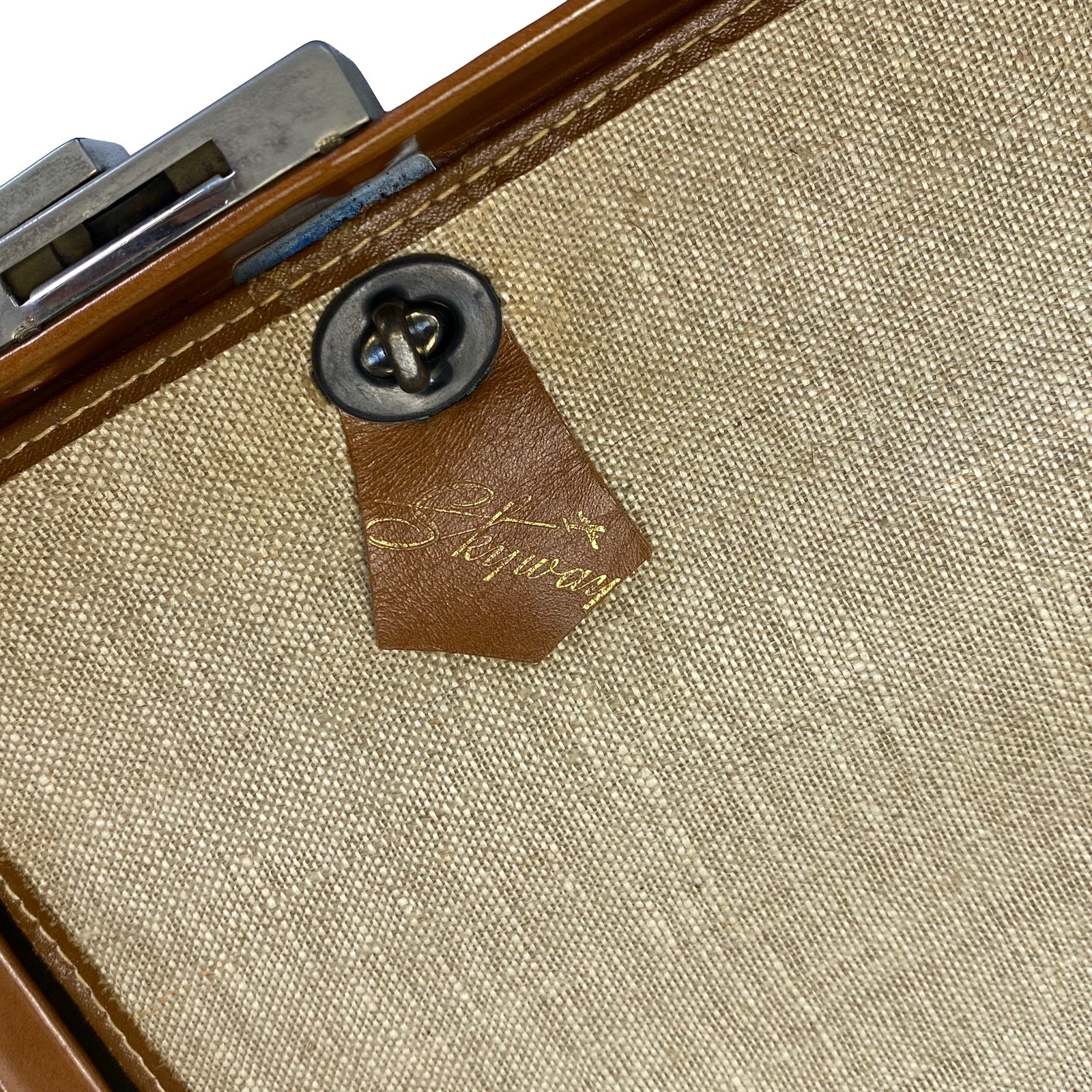 Vtg Skyway Suitcase w Travel/ Luggage Labels: Hotel Victora Cannes, Paris Ritz