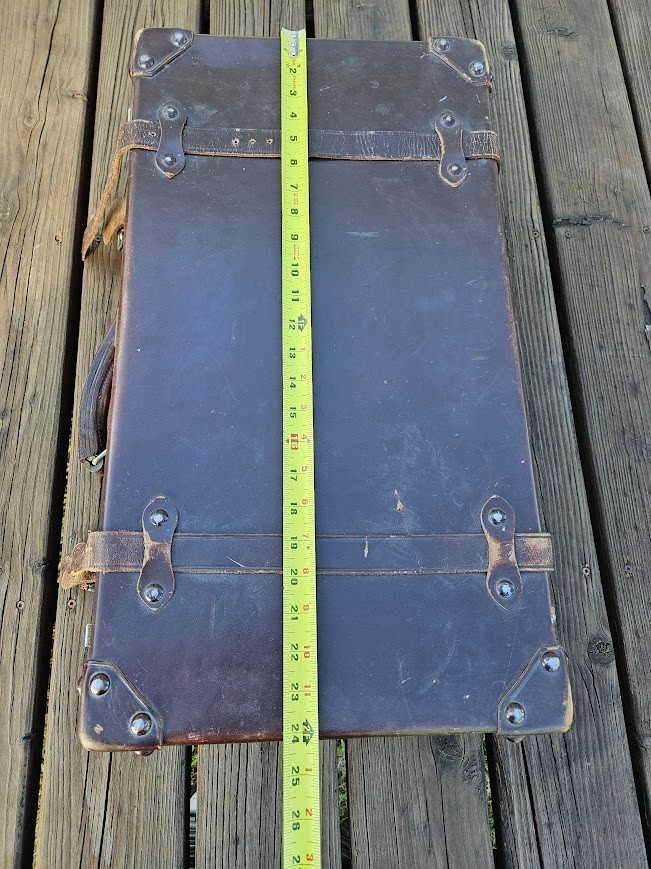 Vintage Original Luggage 1920s-1940s Leatherette Suitcase 25 L x 15 W x 9 H