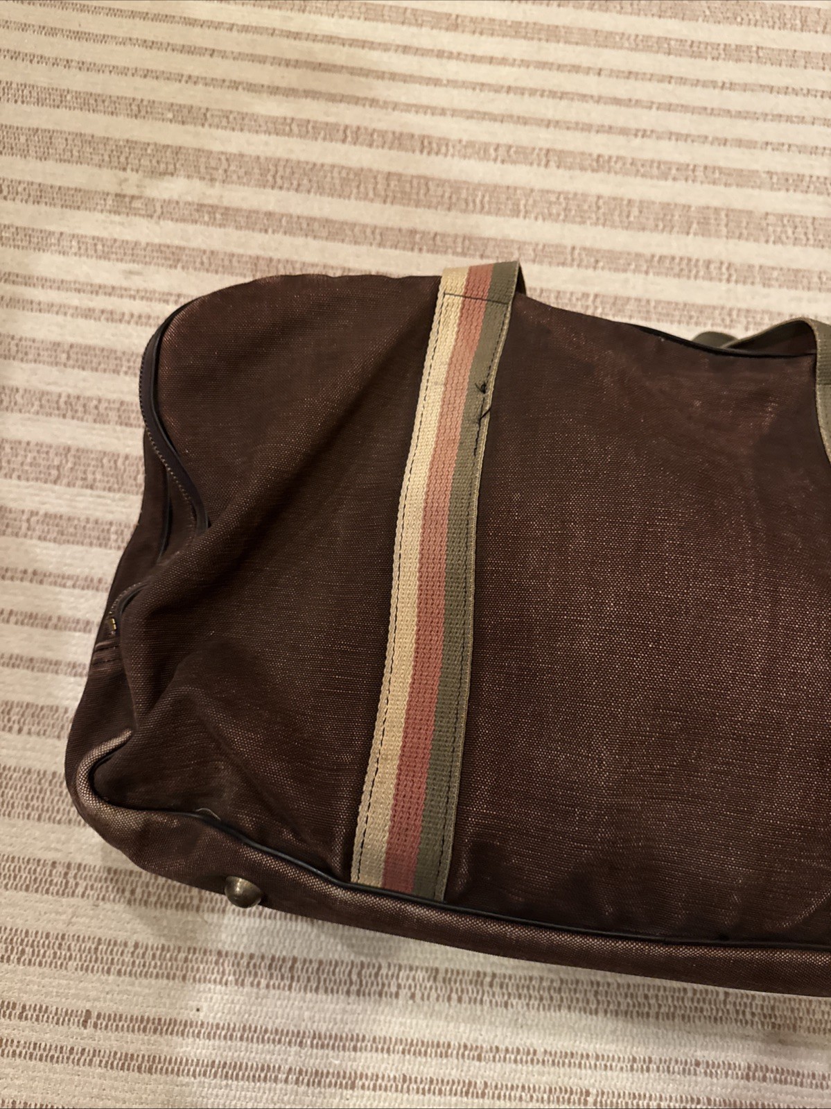 Vintage Boyt No Nonsense Luggage Triple Zip Bag Iowa Falls Brown Nice!