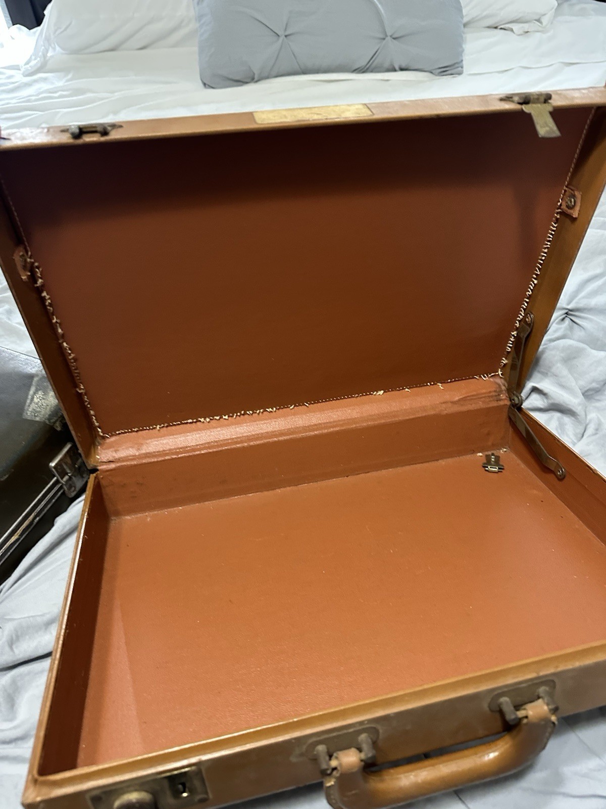 2 Very OLD Antique Leather Attache Case With A Dual Lock System