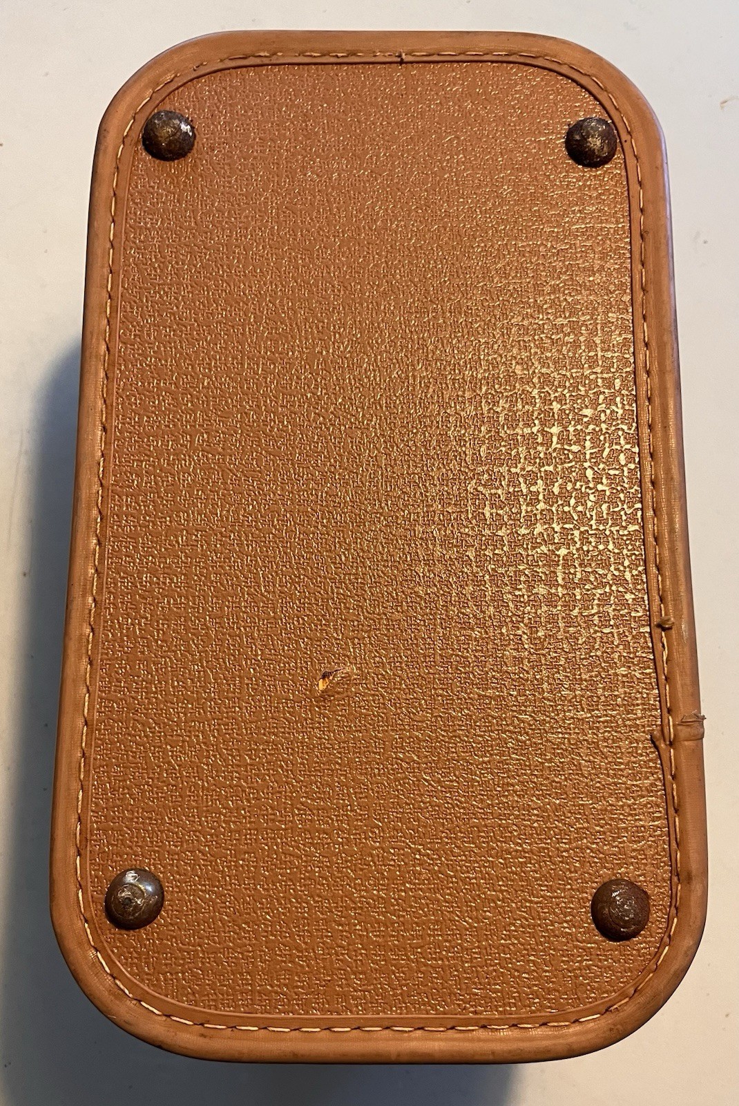 Vintage, Mid Century, Lady Baltimore Starline Tan Train Case With Mirror