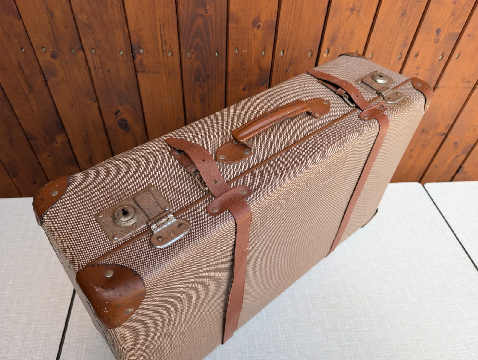 Vintage Suitcase Retro Travel Case 50s 60s Mid Century 5-5