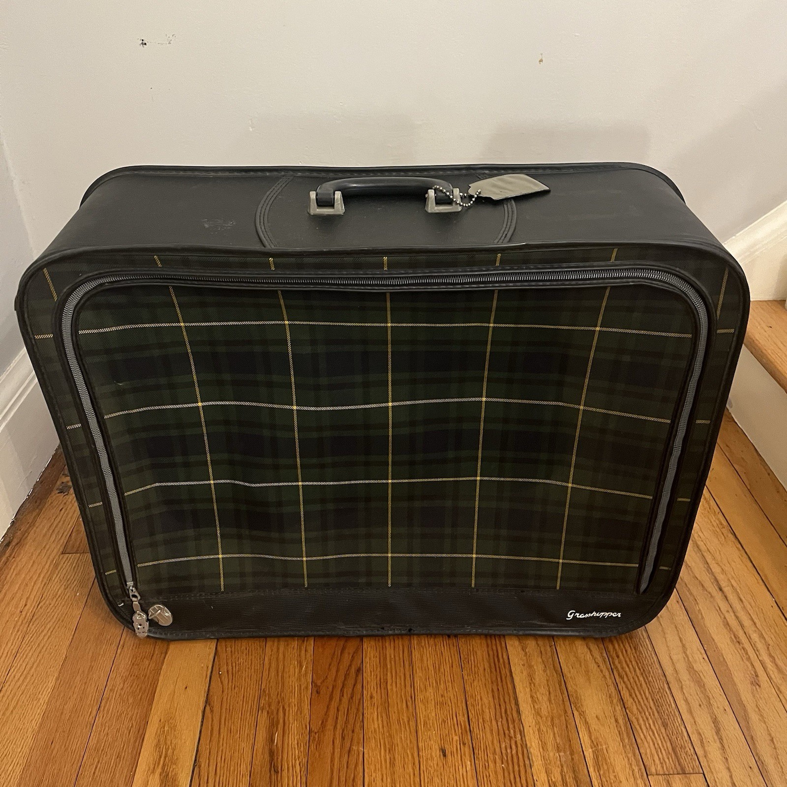 Vintage Tartan Green & Blue Plaid Grasshopper Double Sided Soft Suitcase – MCM