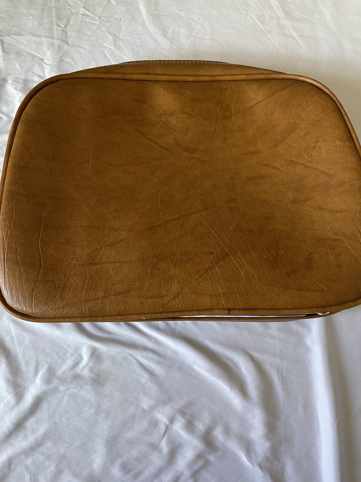 Vintage Samsonite Camel Brown Vinyl Shoulder Tote Carry-On Luggage