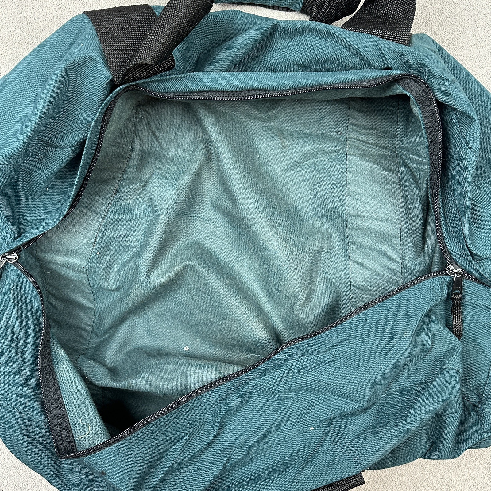 Vintage Eddie Bauer Duffel Bag Hunter Green 90s Shoulder 29″ L x 12″ H x 12″ W
