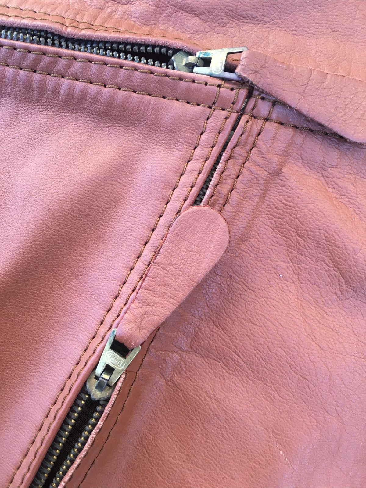 Condor Hanging Garment Bag Beige Brown Tan Leather Full Zip 36×21 Vintage
