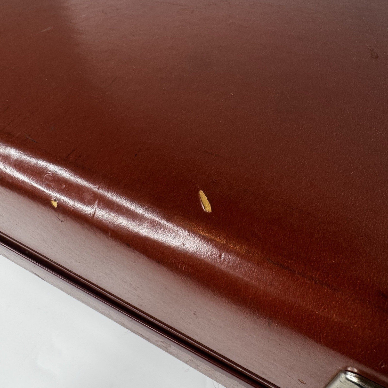 VTG Gateway Luggage Suitcase Hard Shell Brown 1940s 1950s Mid-Century Prop Decor