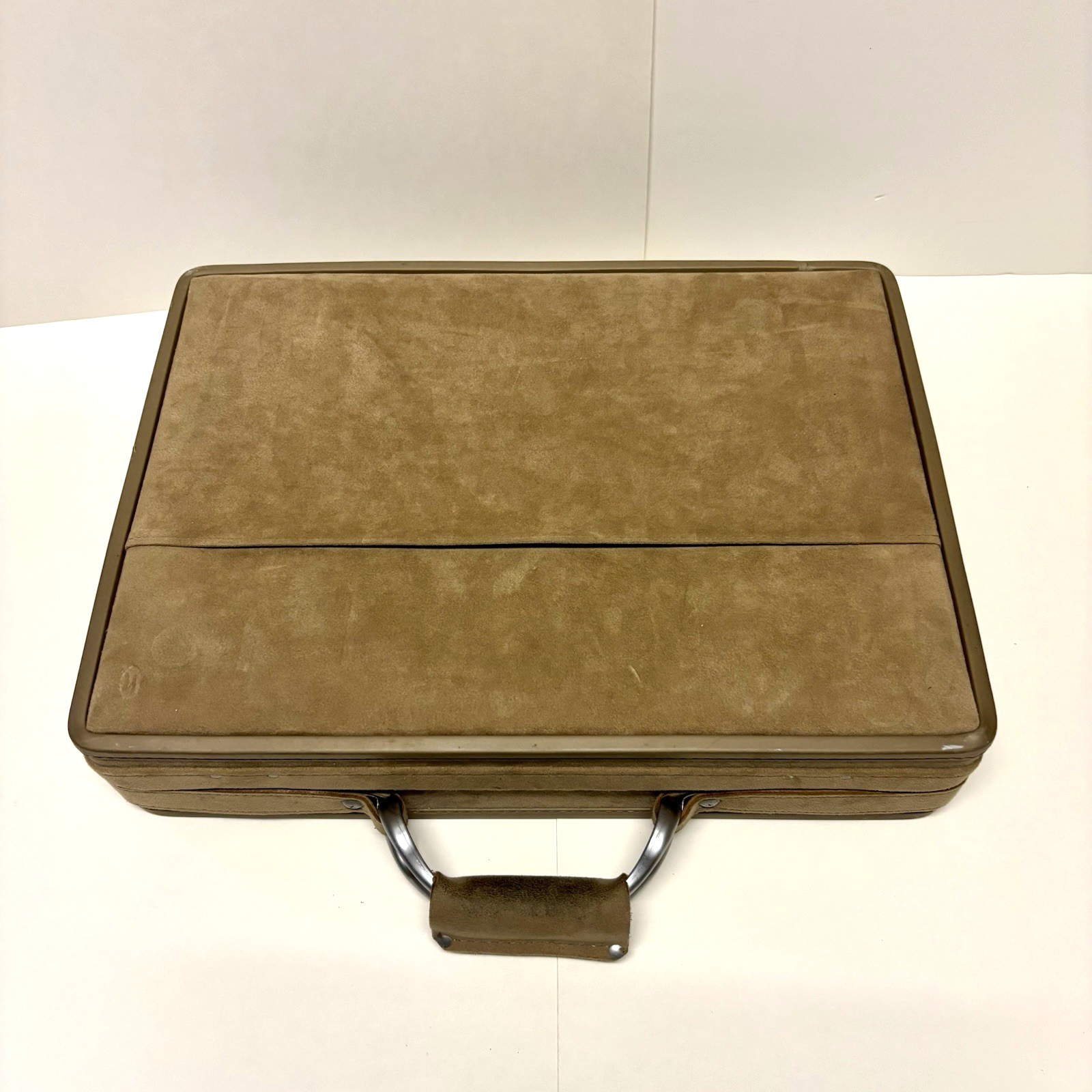 Hartmann Hard Briefcase Attache Leather Suede Luggage with Locking Key
