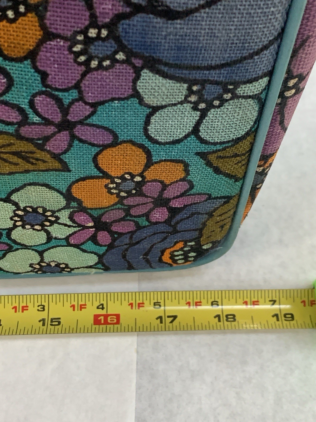 Vintage Grants Retro 60s 70s Floral Flower Suitcase Travel Bag Canvas Case