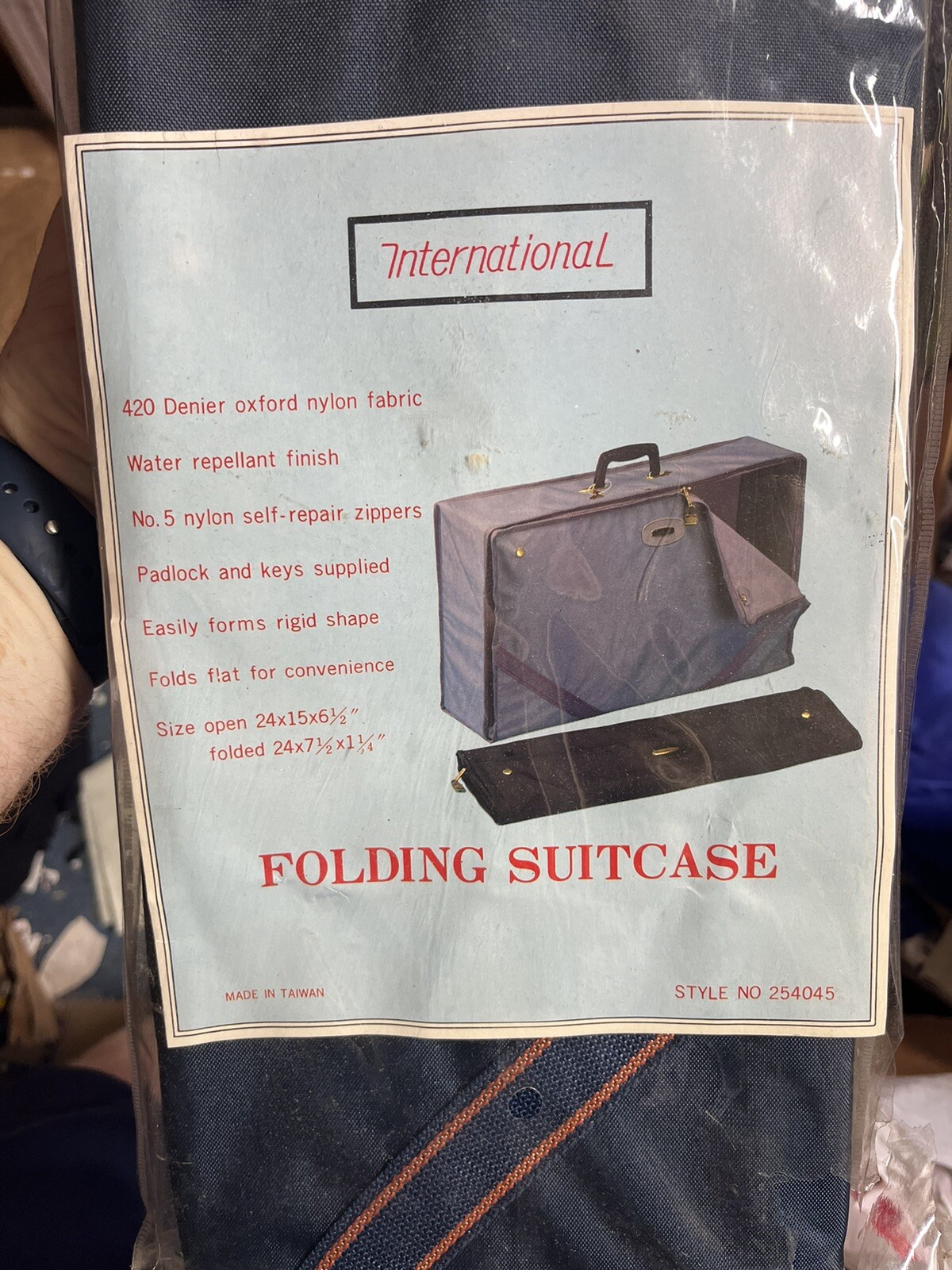 Vintage International Foldable Suitcase 70’s 80’s NOS