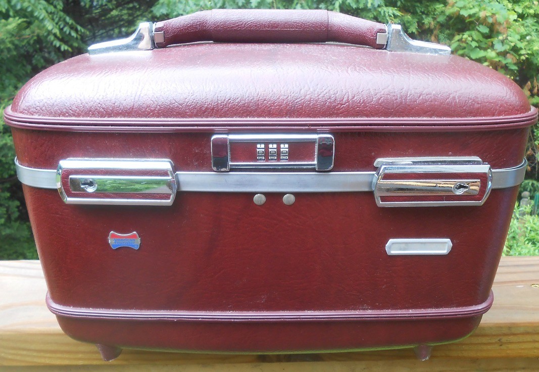 American Tourister Vintage Purple Hard Shell Vanity Case 1970s