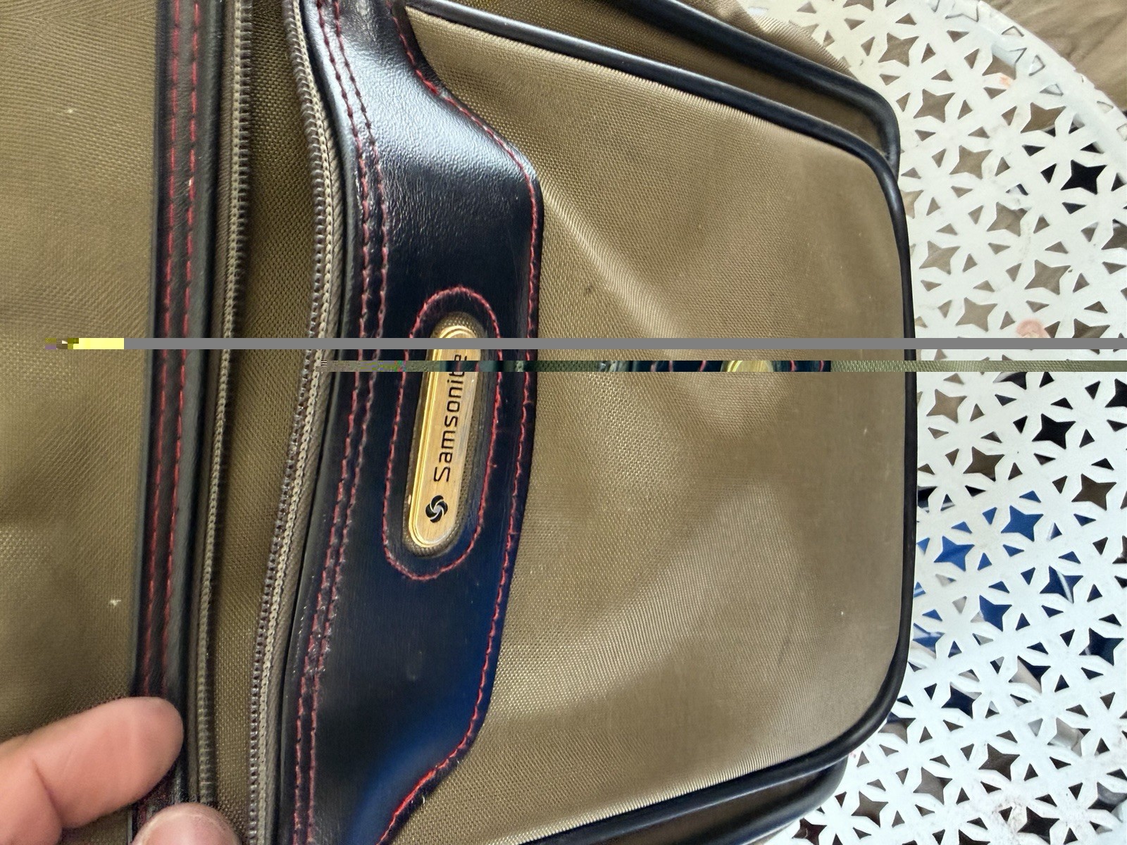 Vintage Samsonite Travel Toiletry Bag Brown Canvas Leather Trim USA