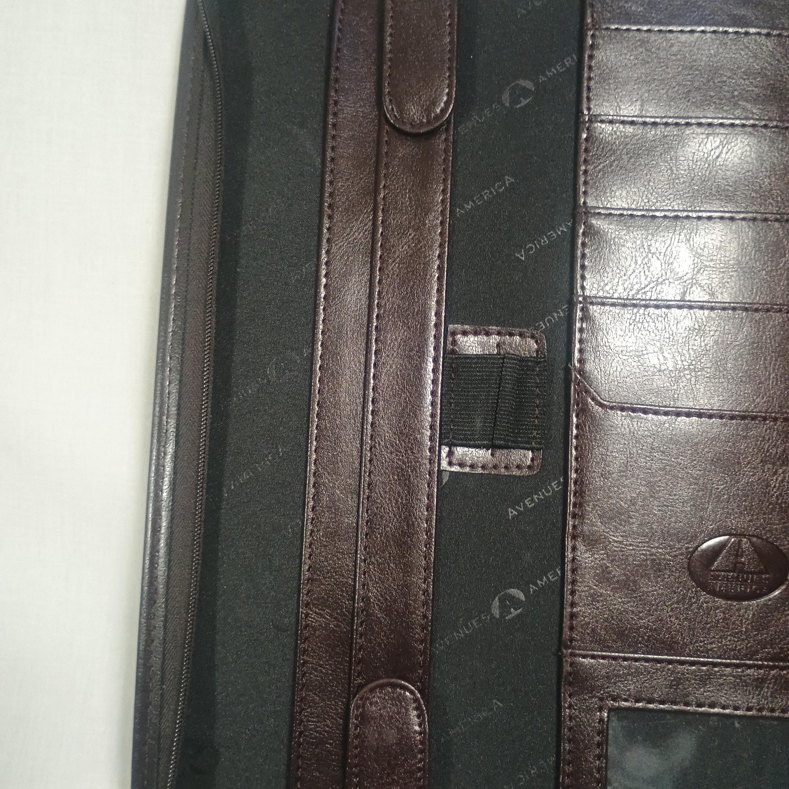 Vtg Avenues America Leather Portfolio Bag Brown Attache Case Document Binder EUC